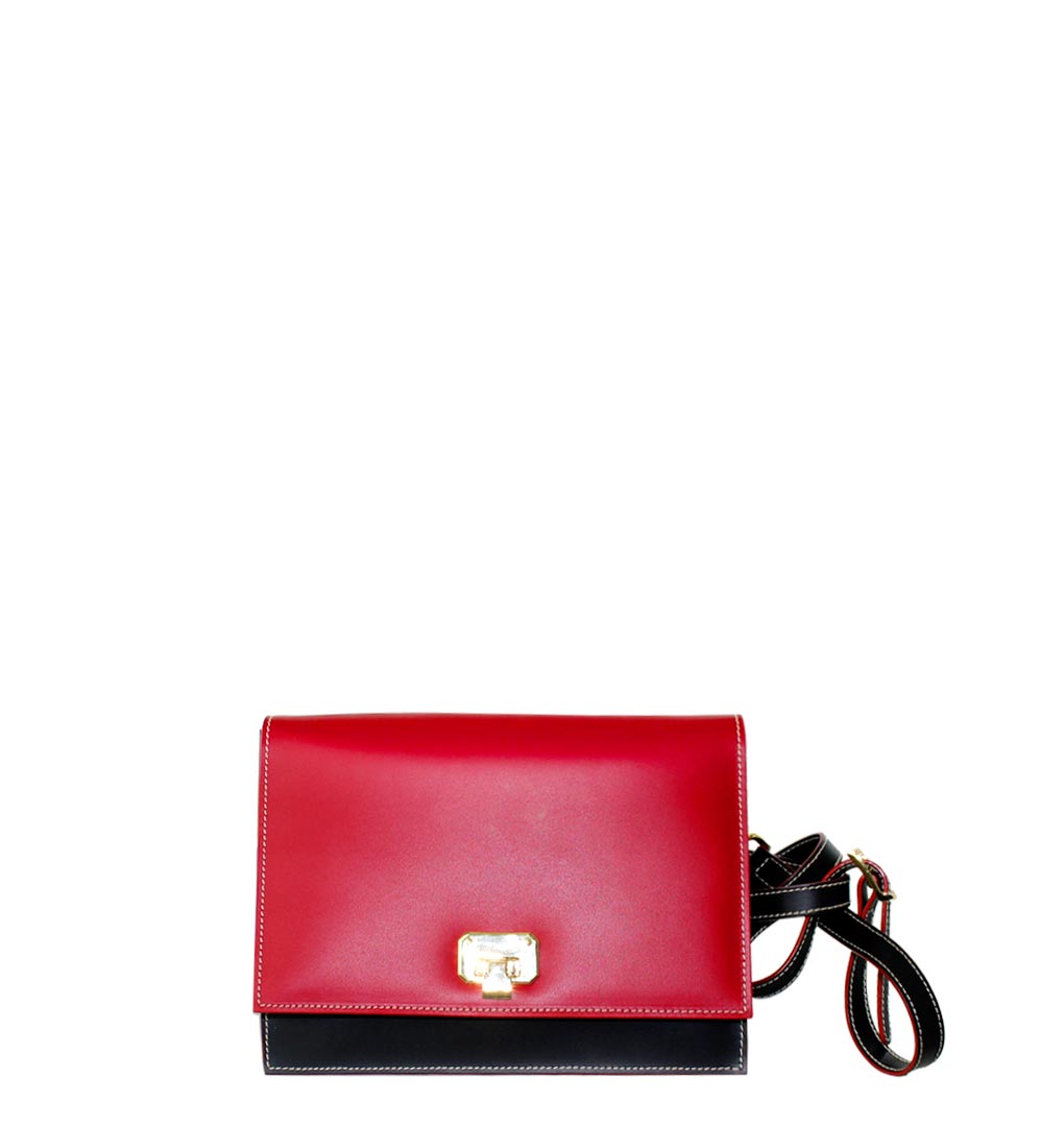 Franco Pugi Shoulder Bags Franco Pugi London Mini (Red Black) Smooth ...